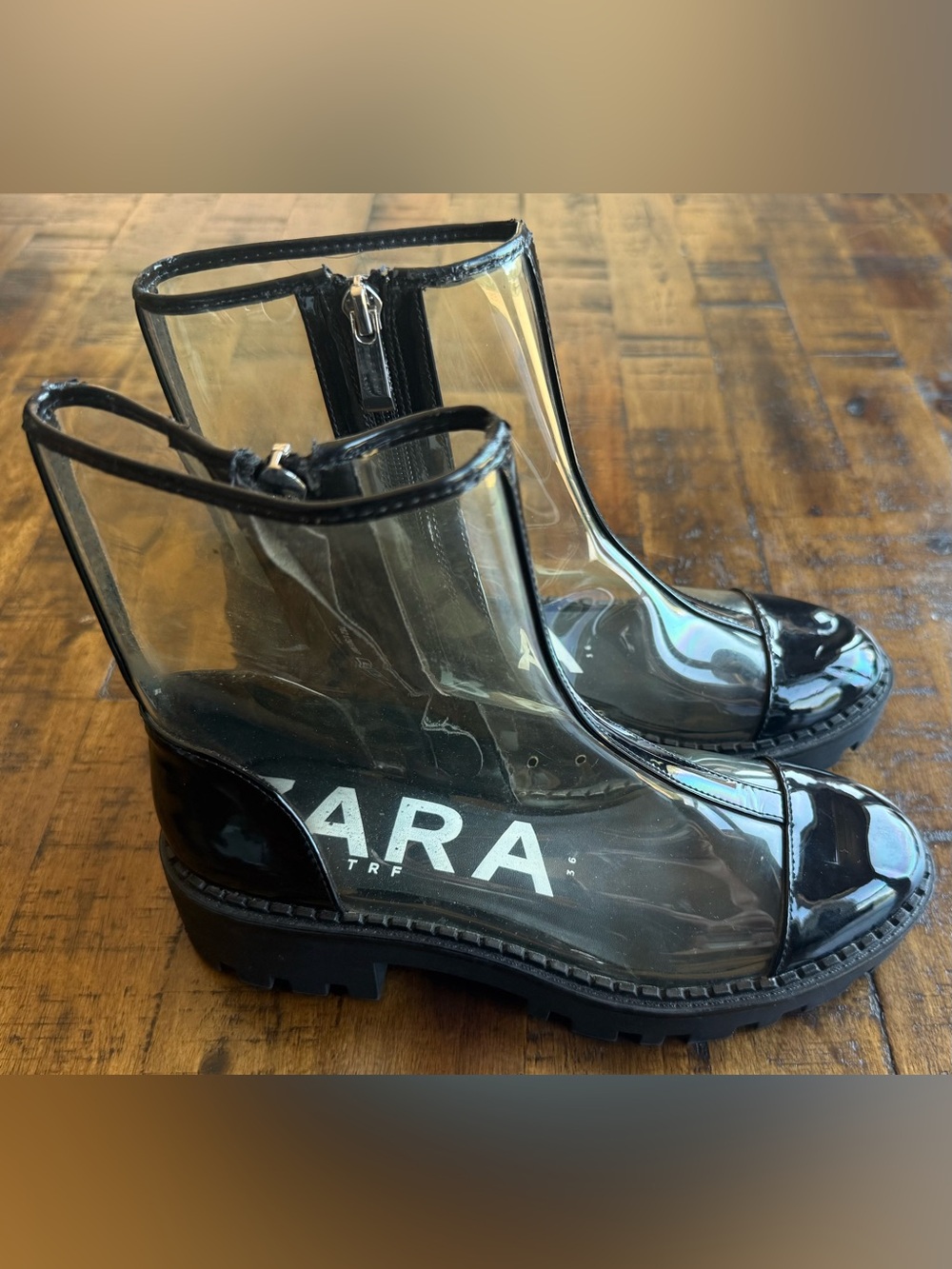ZARA Trafaluc Transparent Rain Boots EU 36 Clear PVC Waterproof
